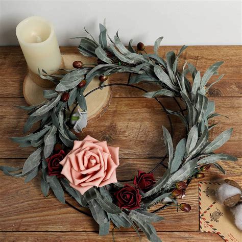 14" Black Metal Wire Wreath Frame, Wreath Ring | TableclothsFactory