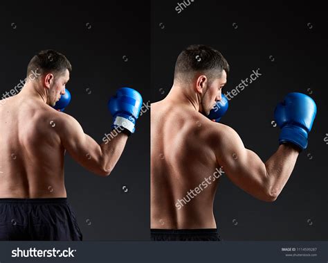 Handsome Man Boxer Before After Retouch Stock Photo 1114599287 | Shutterstock