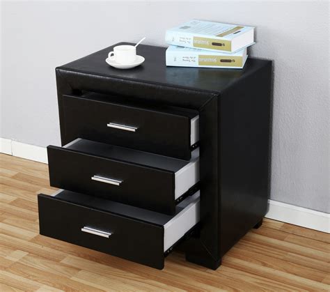 NEW 3 DRAWER NIGHTSTAND UPHOLSTERED MODERN NIGHT STAND BEDROOM TABLE ...