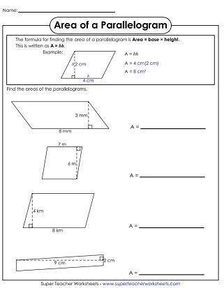 13 area Of Parallelogram Worksheet ~ Alphabet Worksheets