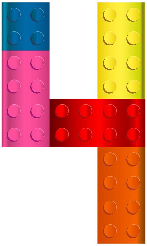 Lego number four transparent clip art image - WikiClipArt