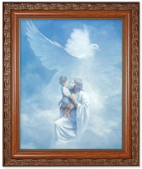 #161 Frame Jesus Holding Child In Heaven 8x10 Framed Print Under Glass