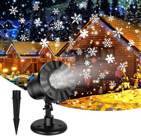 Christmas Halloween Projector Lights, Outdoor Xmas Decorations Holiday Snowflake Projector LED ...