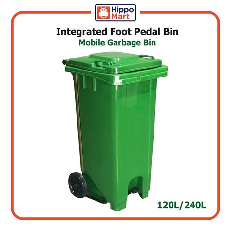 MGB Mobile Garbage Bin [120L/240L] - Integrated Foot Pedal - Trash Bin ...