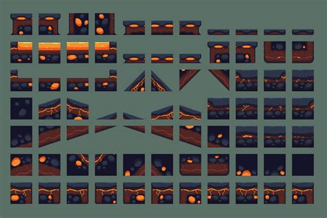 Volcano Pixel Art Environment Assets Pack - CraftPix.net