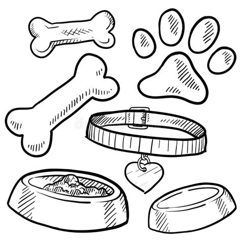 Pet dog items sketch stock vector. Illustration of veterinarian - 22724747