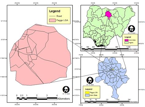 Map of Nigeria showing Kano State and the Study Area (Fagge LGA ...