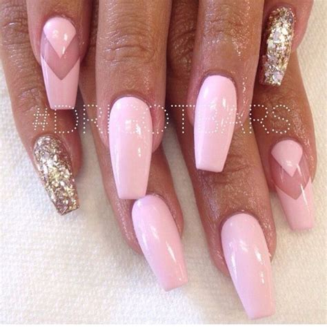 Baby pink + glitter nails | Fashion nails, Nails, Long nails