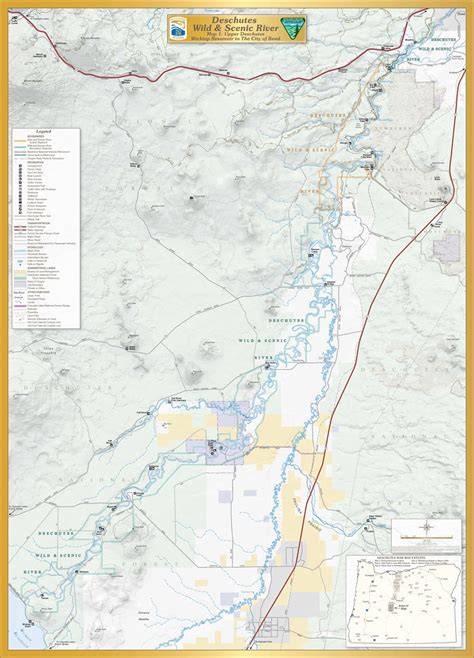 Deschutes River Kayaking Map - World Map Wall Sticker