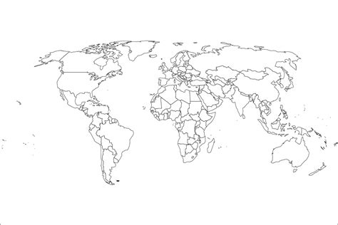 World Map Outline All 195 Countries SVG Vector Files for Cricut, Laser Cutting/engraving Svg ...