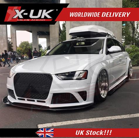 Audi A4 S4 B8.5 2013-2015 to RS4 style honeycomb mesh grill gloss black