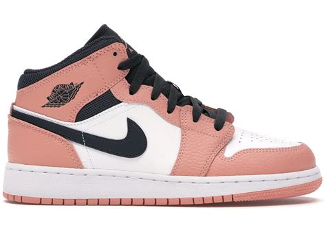 Jordan 1 Mid Pink Quartz (GS) - 555112-603