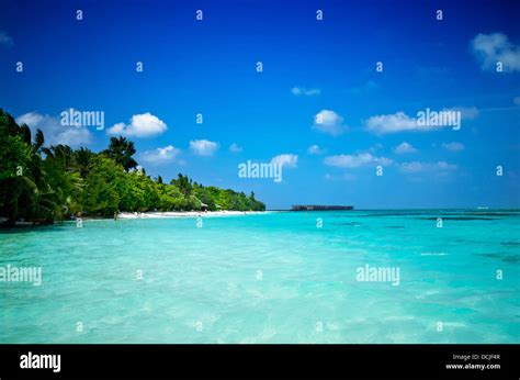 Beach View Maldives Stock Photo - Alamy