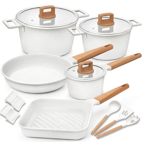 Buy Nonstick Cookware Set 15 Piece, Ultra Non-Stick Pots And Pans Set, Stay-Cool Handles ...