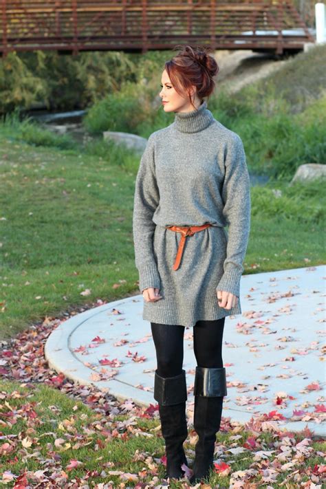 Oversized Sweater Dress with Knee High Boots