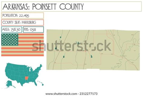 Large Detailed Map Poinsett County Arkansas Stock Vector (Royalty Free ...