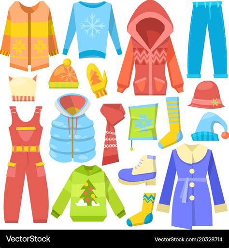 Winter clothes warm clothing sweater Royalty Free Vector