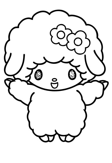 Free Printable My Melody Lamb Coloring Page, Sheet And Picture For ...