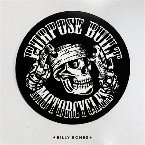 3" Round Black/White Vinyl Stickers – Purpose Built Motorcycles