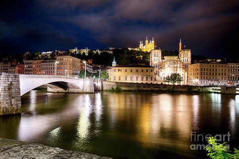 Old Lyon Night Scenic with the Bonaparte Bridge Photograph by George ...