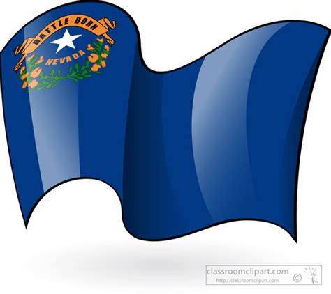 State Flags Clipart - nevada-state-flag-waving-clipart - Classroom Clipart