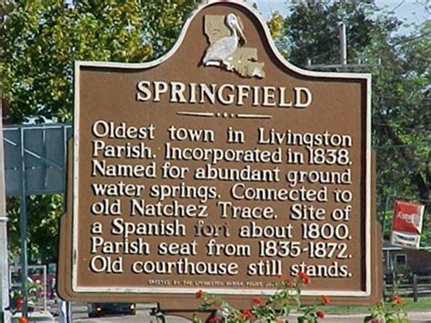 Springfield - Louisiana Historical Markers on Waymarking.com