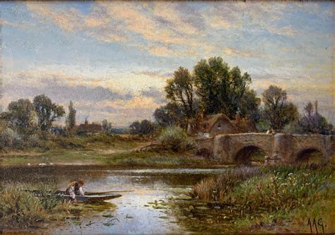 Alfred Augustus Glendening Senior - Antique English Alfred Glendening Landscape Shepherd and ...