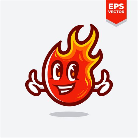 red hot fire mascot. Red fire cartoon character mascot illustration ...