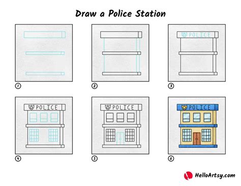 Draw a Police Station - HelloArtsy