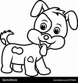 Cartoon dog Happy Puppy coloring Page Royalty Free Vector sketch template
