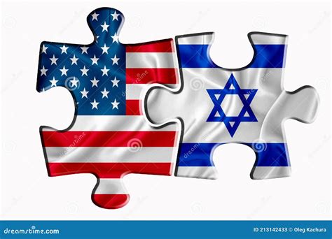 Israel Flag and United States of America Flag on Two Puzzle Pieces on ...