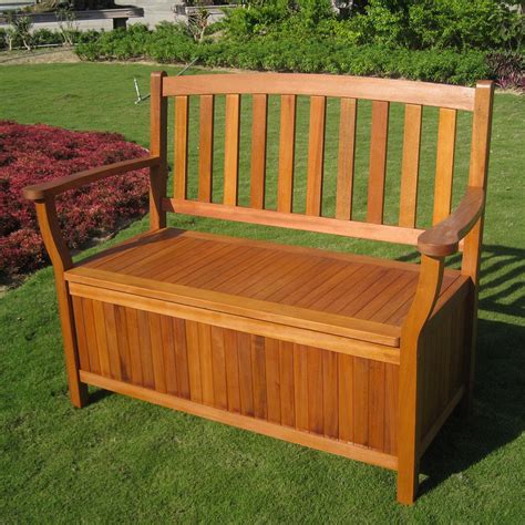 Breakwater Bay Sabbattus Outdoor Wood Storage Bench & Reviews | Wayfair