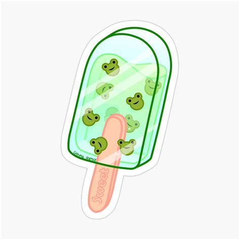 "Cute green frog popsicle" Sticker for Sale by Science-nerd | Kawaii stickers, Cute kawaii ...