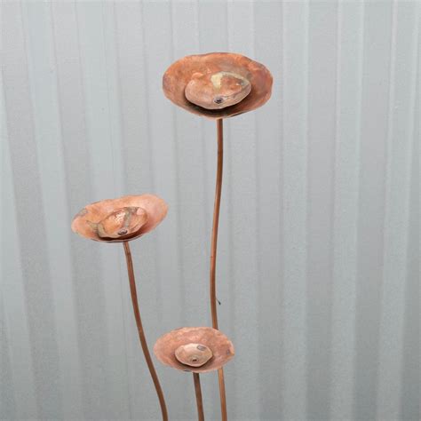 Copper Garden Art/metal Sculpture/copper Bloom/copper - Etsy