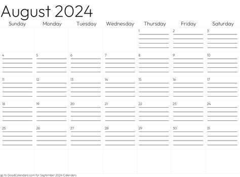 August 2024 Calendar Everygirl Best The Best List of - Calendar August ...