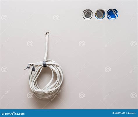 Installing power outlets stock photo. Image of installing - 48361636