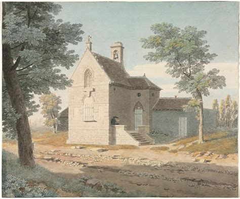 Church by a Road late 1700s 1800s Jean Lubin Vauzelle Painting by ...