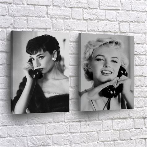 Marilyn Monroe Audrey Hepburn Canvas Print 2 PIECE SET on the | Etsy