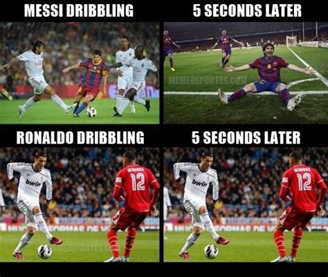 Messi and Ronaldo dribbling