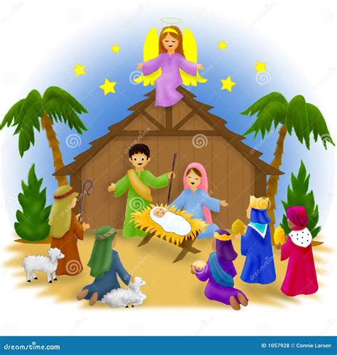 Nativity Children stock illustration. Illustration of cards - 1057928