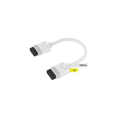 Corsair iCUE Link Cable 2x 100mm with Straight Connectors - White - GeeWiz