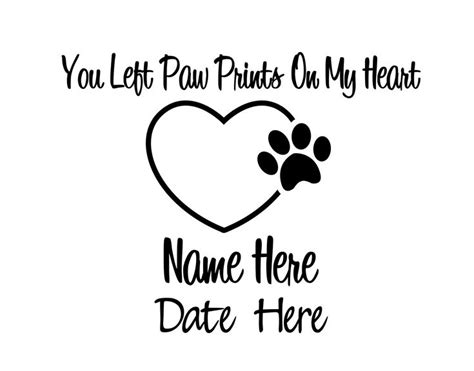 Paw Prints In Memory of Dog Decal | Loving memory car decals, In loving memory tattoos, Dog decals