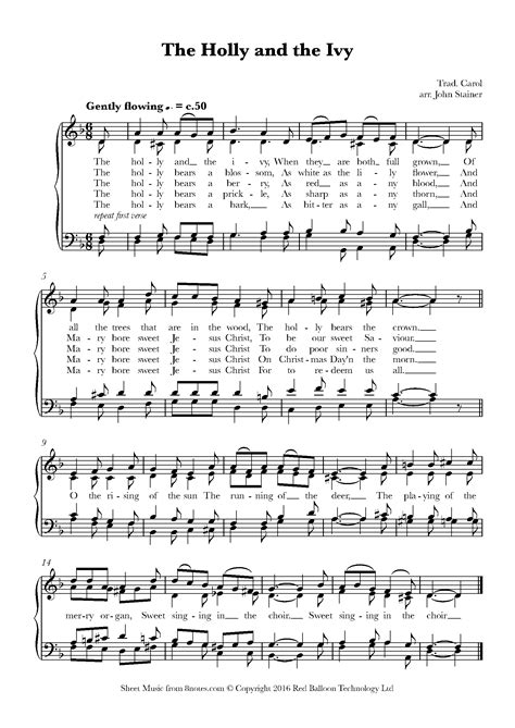 The Holly and the Ivy Sheet music for Piano - 8notes.com