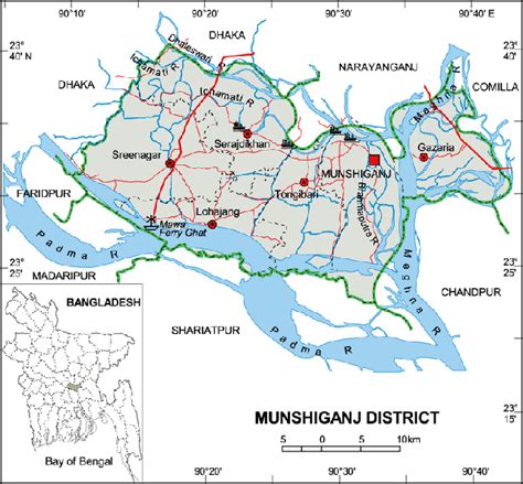 Maps of Bangladesh: Munshiganj District