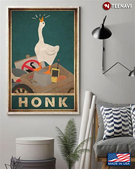 Vintage Cartoon Goose Honk Canvas Poster - TeeNavi