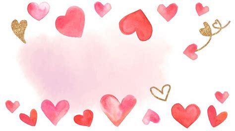 Watercolor heart border desktop wallpaper | Free Photo Illustration - rawpixel