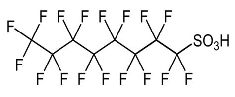 The chemical structure of PFOS (PerFluoroOctaneSulfonic acid ...