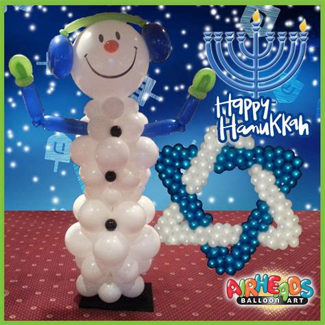 Happy Hanukkah Balloon Sculpture with Menorah