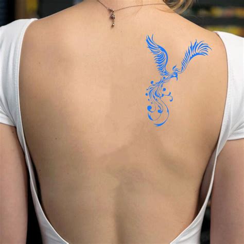 Blue Phoenix Temporary Tattoo Sticker (Set of 2) | Small phoenix ...