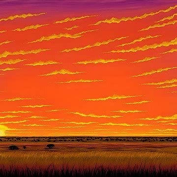 A Painting Of Sunset Over Lake Background, Sunset, Lake, Painting ...